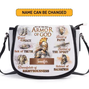 Armor Of God Personalized Leather Saddle Bag - Christian Women's Handbags