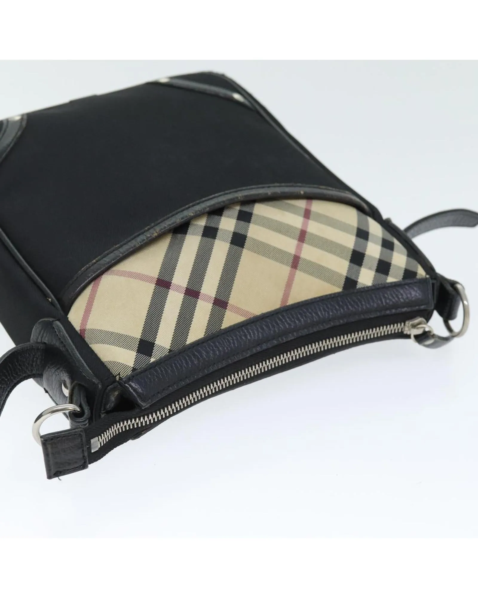 Authentic Nylon Nova Check Shoulder Bag with Adjustable Strap