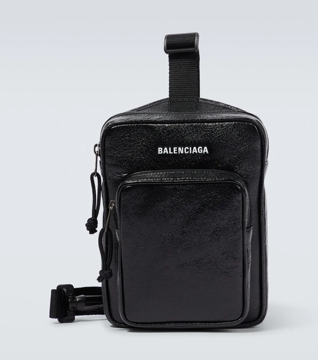 Balenciaga Logo Explorer Crossbody Bag, Black