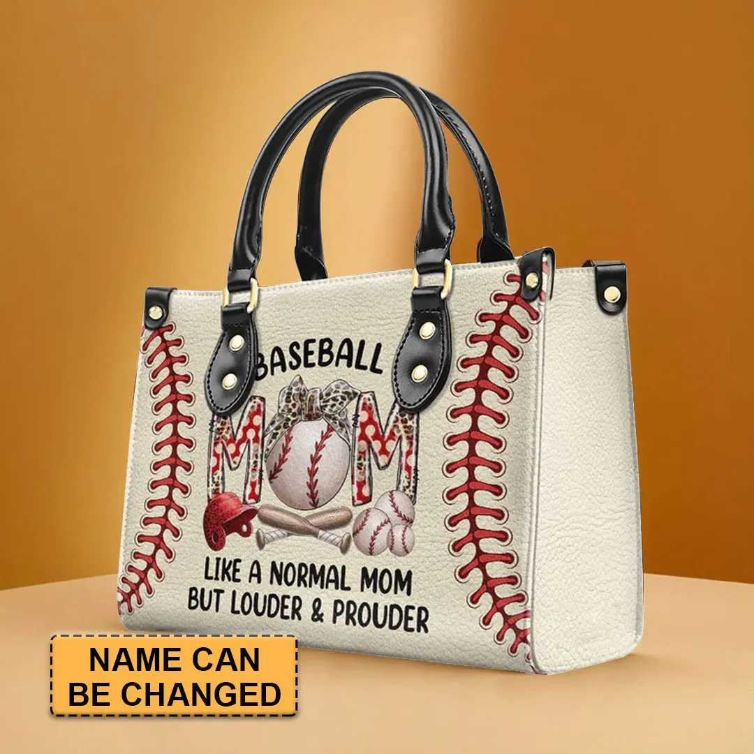 Baseball Mom Personalized Leather Handbag by CHRISTIANARTBAG – Sporty Chic Meets Functional Elegance