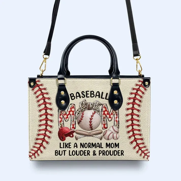 Baseball Mom Personalized Leather Handbag by CHRISTIANARTBAG – Sporty Chic Meets Functional Elegance