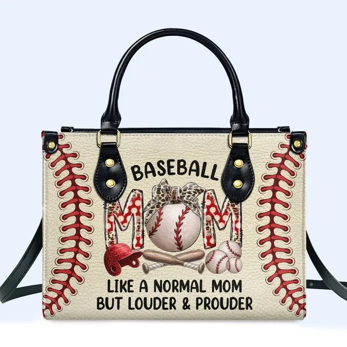 Baseball Mom Personalized Leather Handbag by CHRISTIANARTBAG – Sporty Chic Meets Functional Elegance