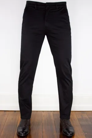 Black Cotton Stretch Chino