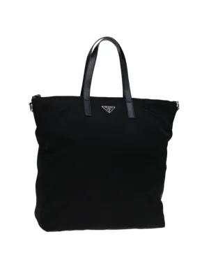 Black Nylon Shoulder Bag with Adjustable Strap by Prada