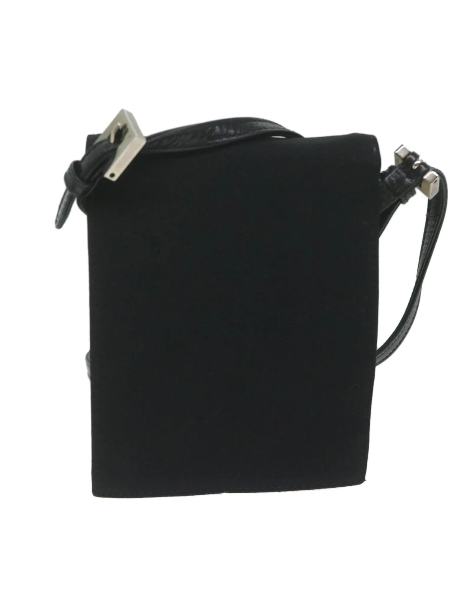 Black Nylon Shoulder Bag with Chain Strap - Italian Made