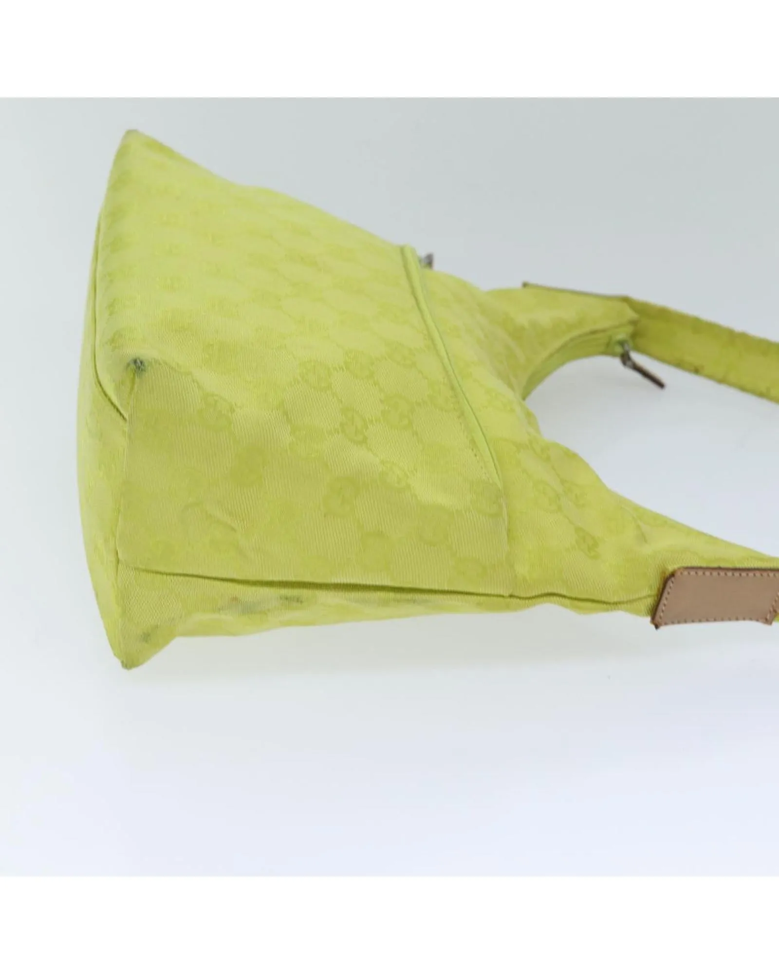 Canvas Shoulder Bag with GG Pattern and Yellow Color by Italian Designer