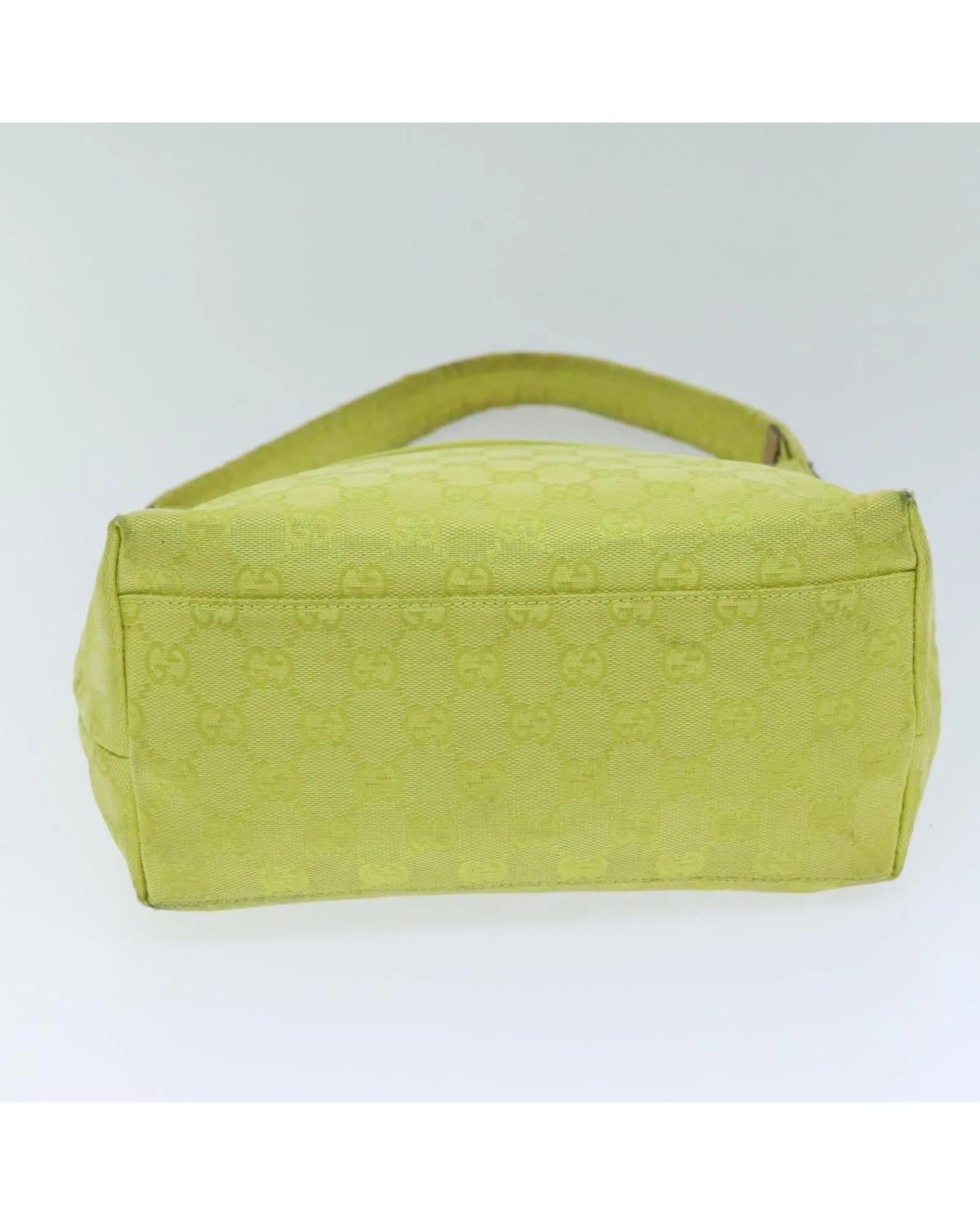 Canvas Shoulder Bag with GG Pattern and Yellow Color by Italian Designer