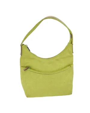 Canvas Shoulder Bag with GG Pattern and Yellow Color by Italian Designer