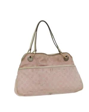 Canvas Shoulder Bag with GG Pattern in Pink