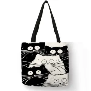 Cat Print Tote Bag