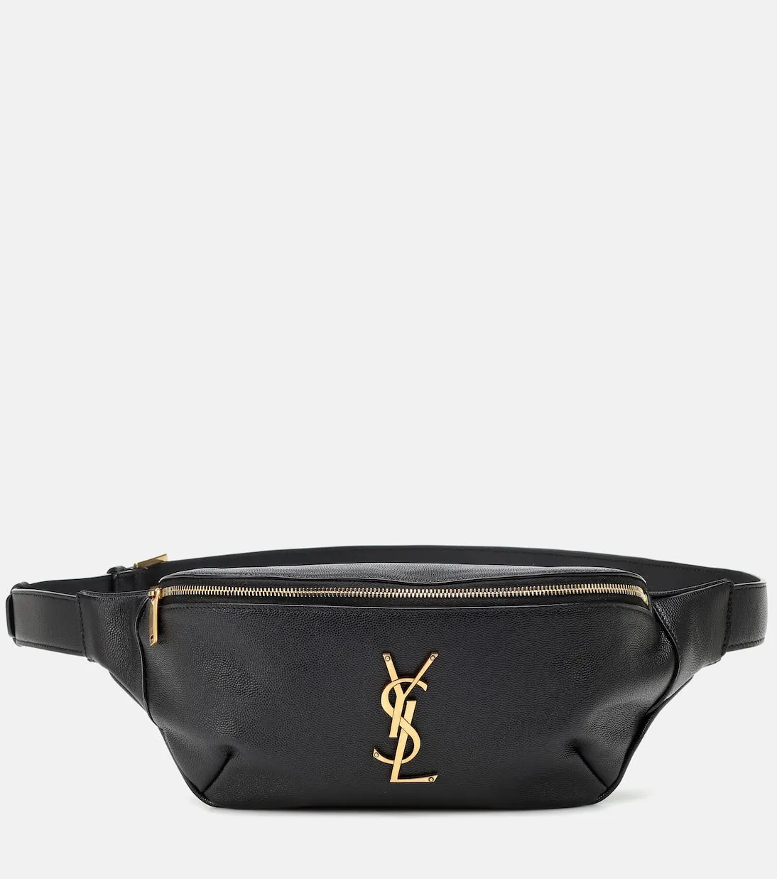 Classic leather belt bag with Saint Laurent monogram, black