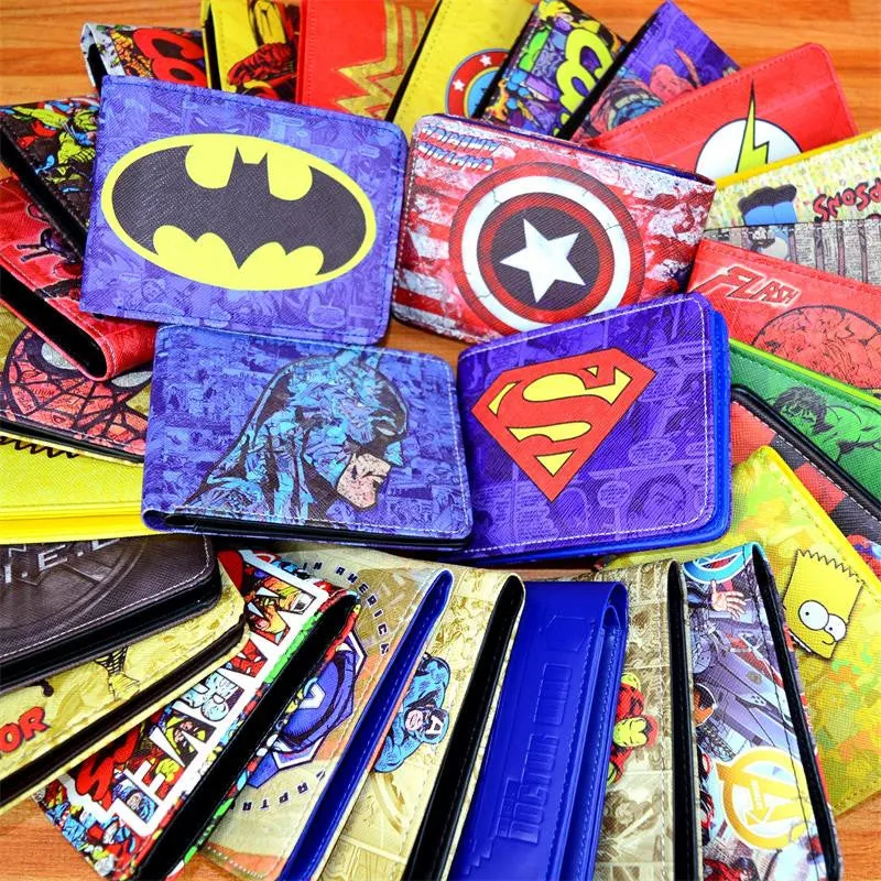 COMICS DC MARVEL THE AVENGERS HULK/IRON MAN THOR/CAPTAIN AMERICA/SUPERMAN PURSE LOGO CREDIT OYSTER LICENSE CARD HOLDER WALLET