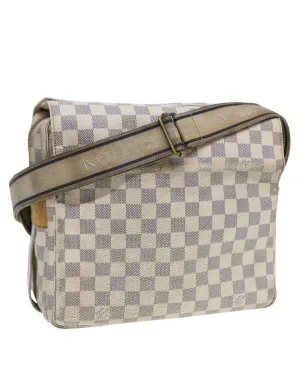 Damier Azur Canvas Shoulder Bag with Adjustable Strap