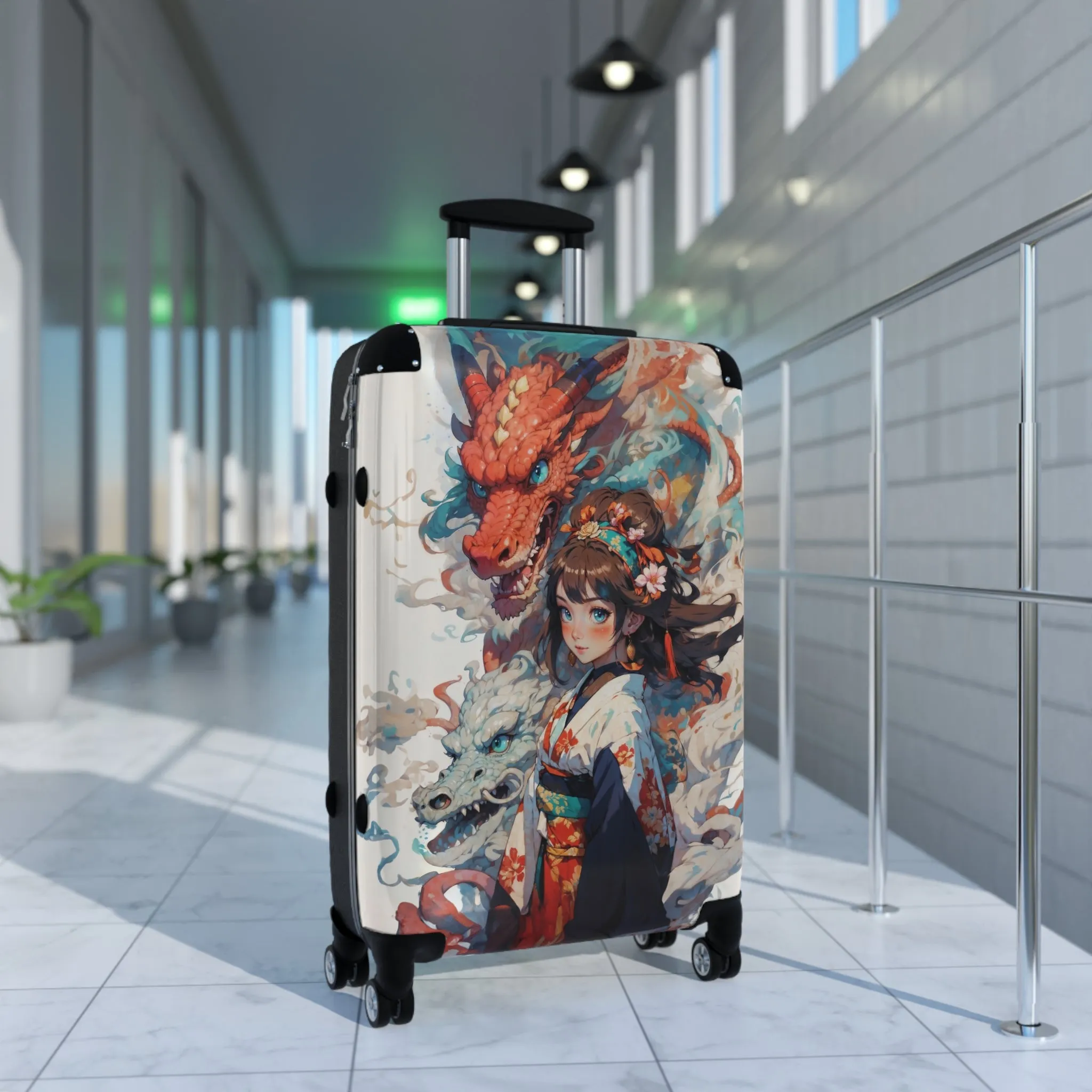 Dragon Empress Suitcase – Stylish Luggage with Asian Art Design for Travel Enthusiasts