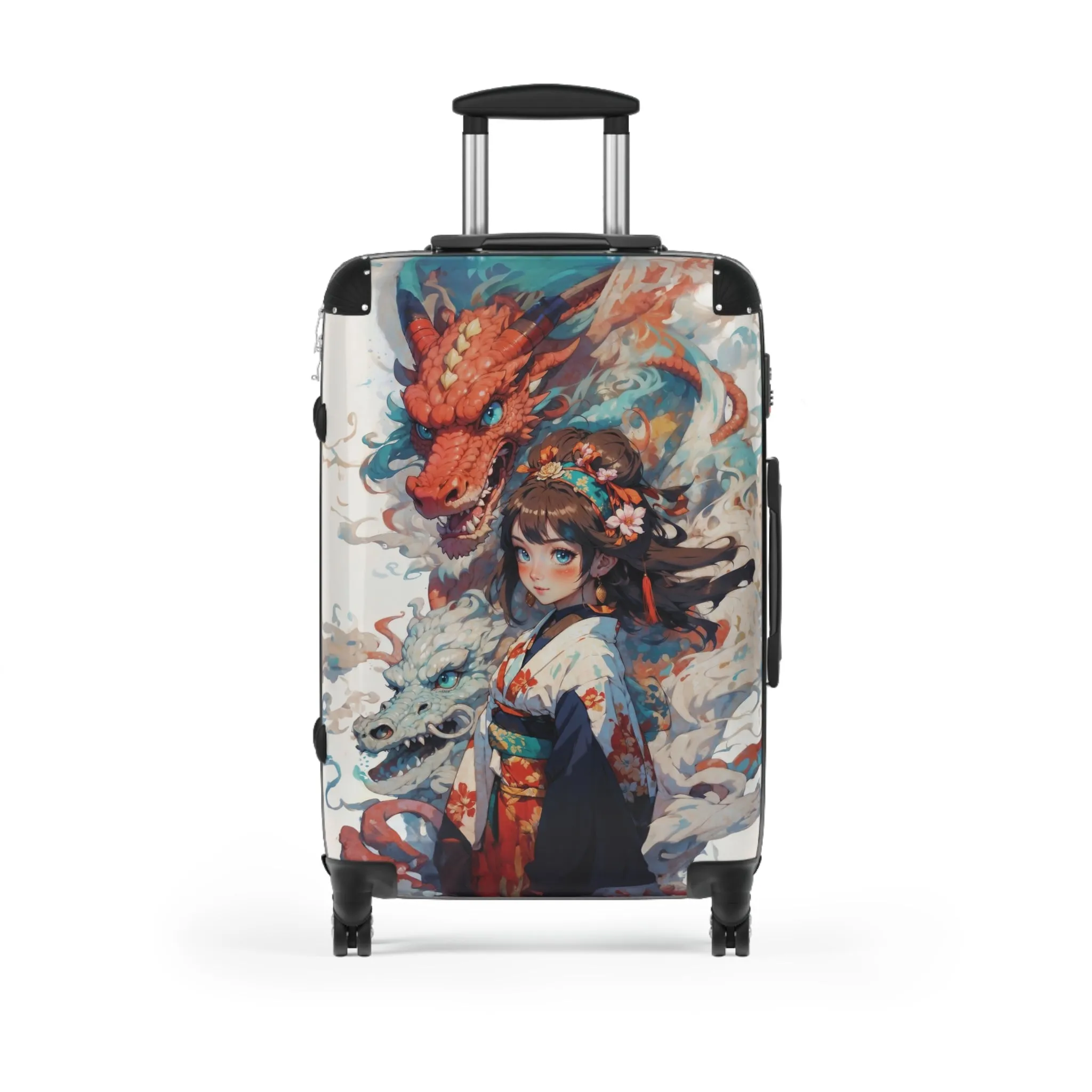 Dragon Empress Suitcase – Stylish Luggage with Asian Art Design for Travel Enthusiasts