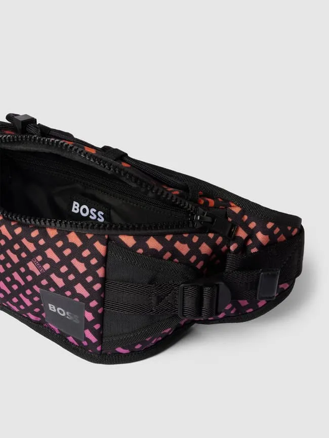 Fanny pack with all-over logo, model Bumbag - BOSS x Khaby 2. 0 BOSS dark orange