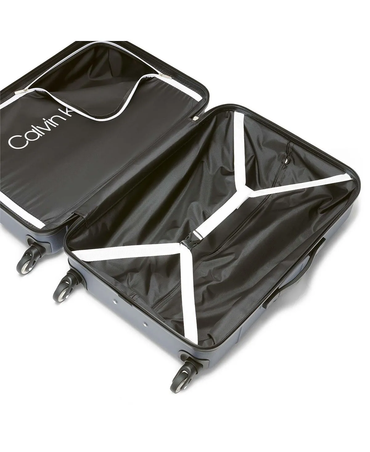 fillmore 3 piece calvin klein hard side suitcase set blue