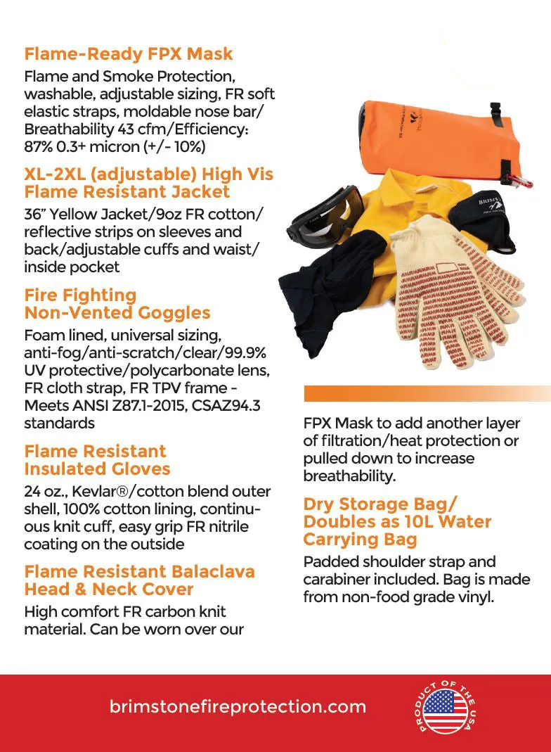 Fire Safety PPE Plus Kit / Personal Protection Equipment Kit with FR Jacket