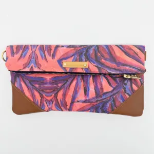 Flamingo Palm Folded Clutch/Crossbody