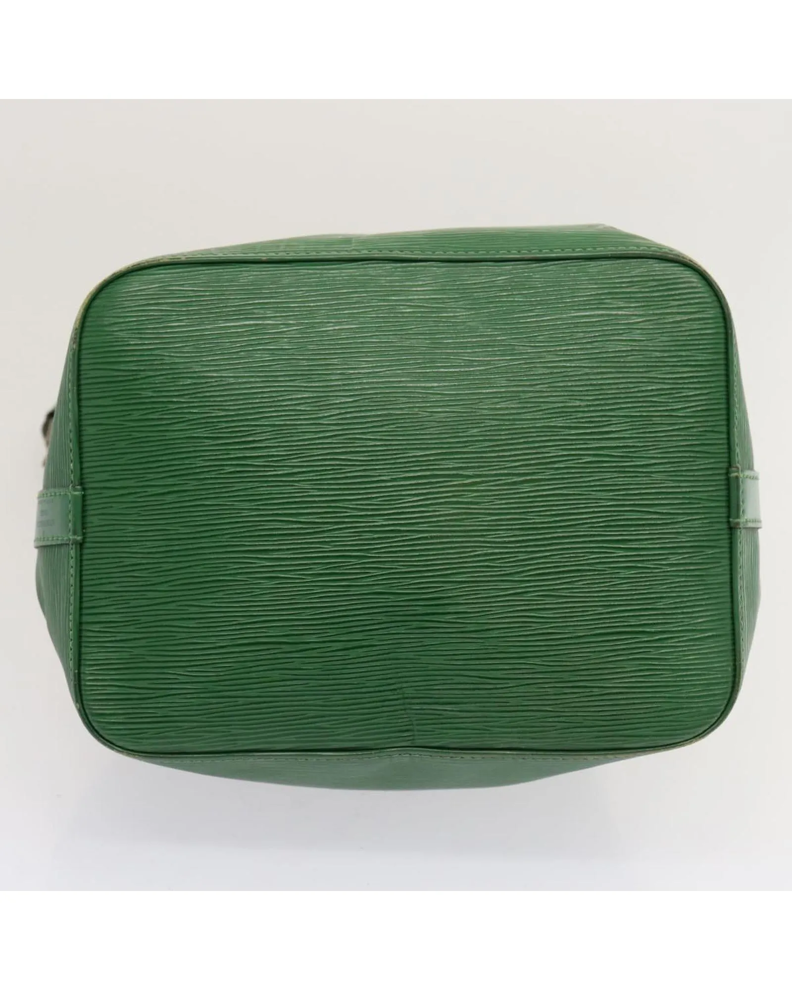 Green Epi Leather Shoulder Bag with Adjustable Strap and Silver-tone Hardware