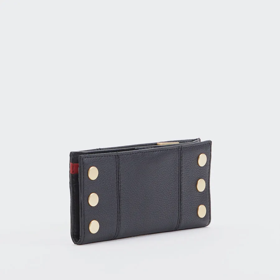 Hammitt 110 North Wallet in Black with Brushed Gold