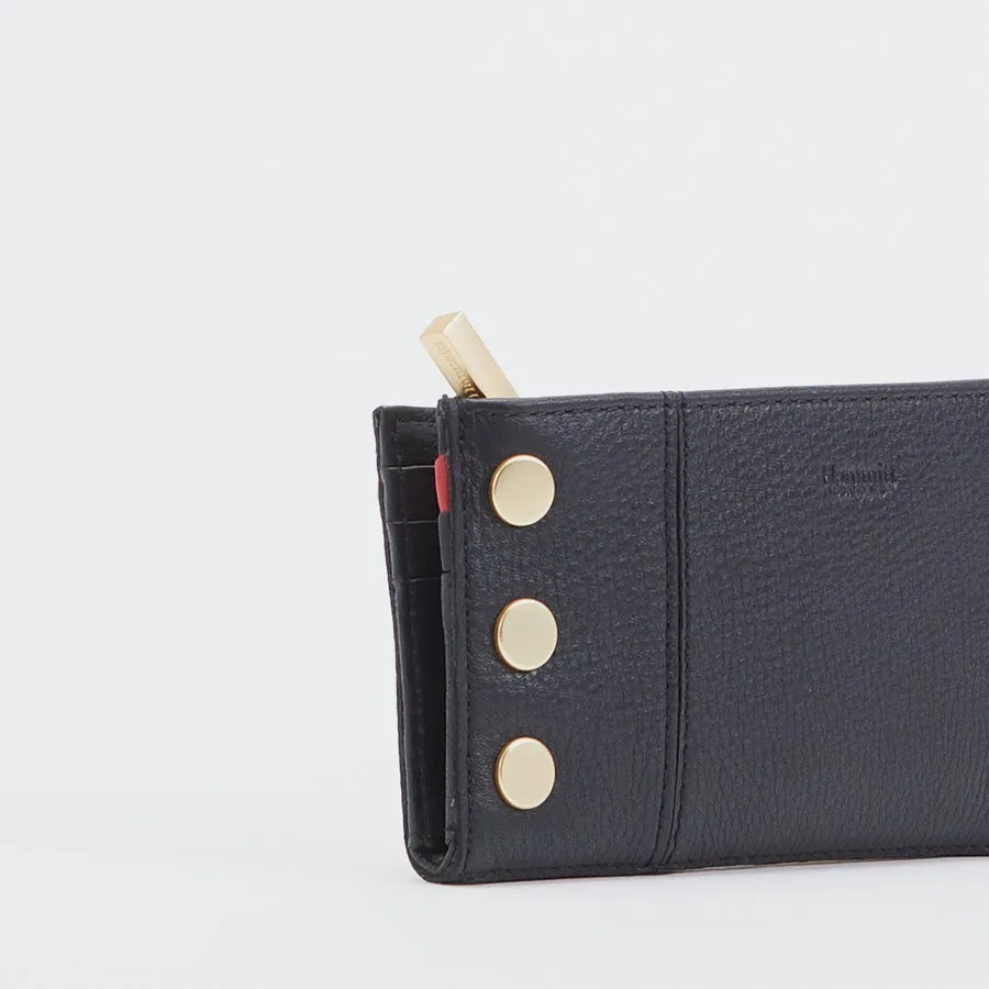 Hammitt 110 North Wallet in Black with Brushed Gold