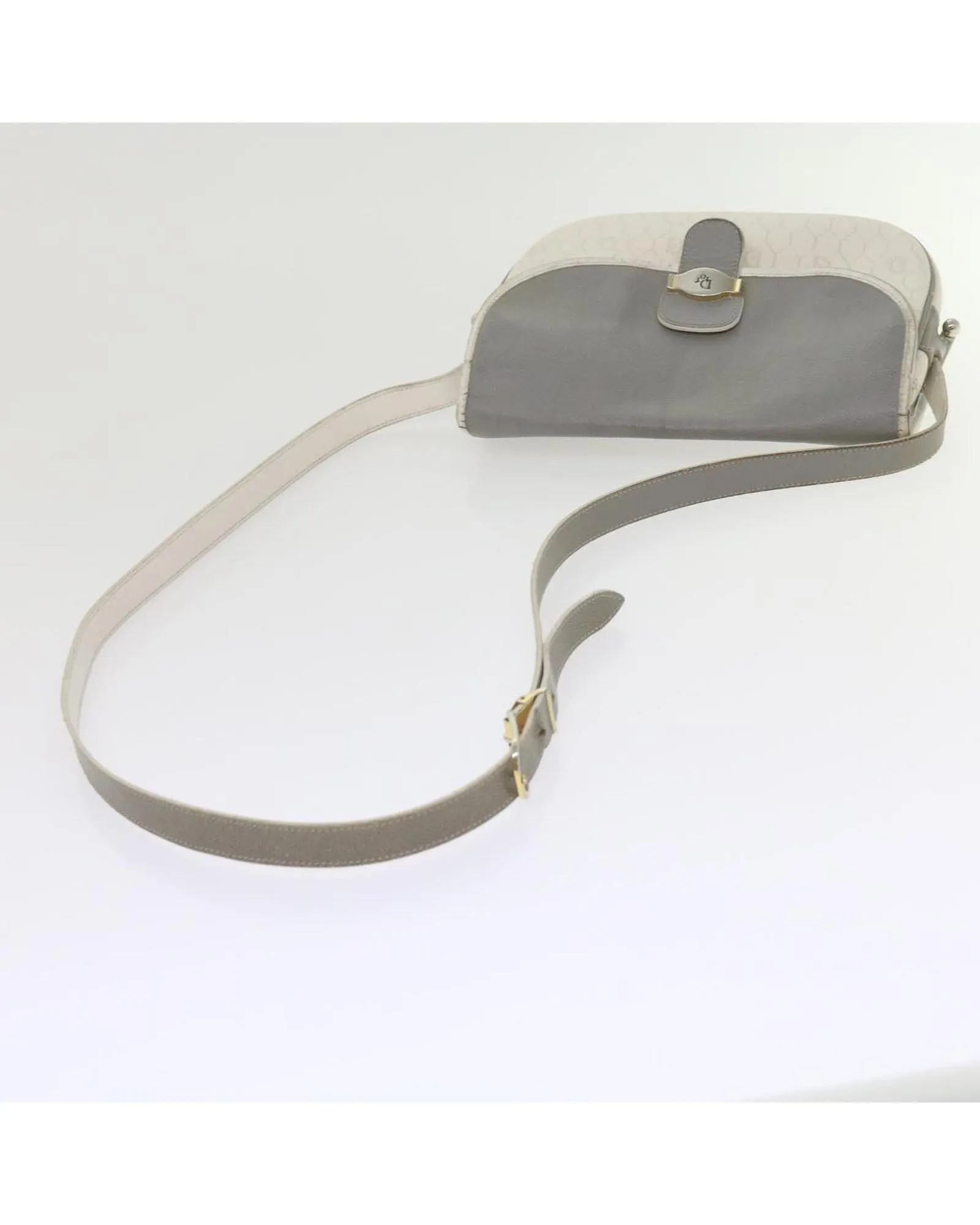 Honeycomb Canvas Shoulder Bag in White PVC Leather by Christian Dior