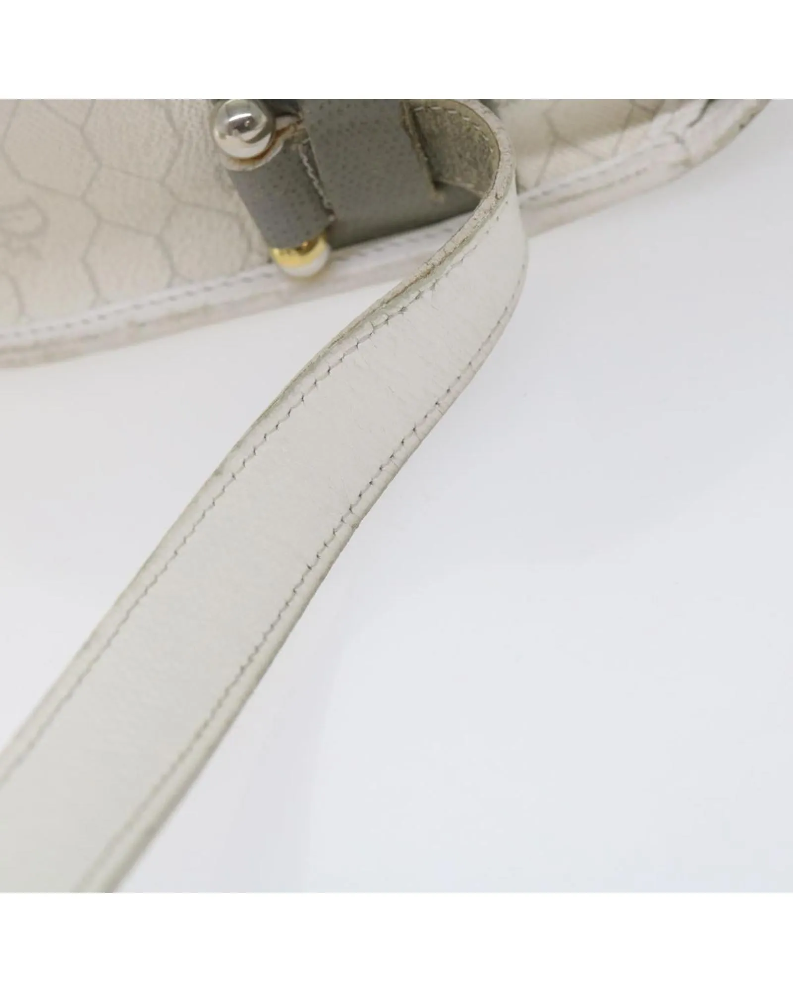 Honeycomb Canvas Shoulder Bag in White PVC Leather by Christian Dior