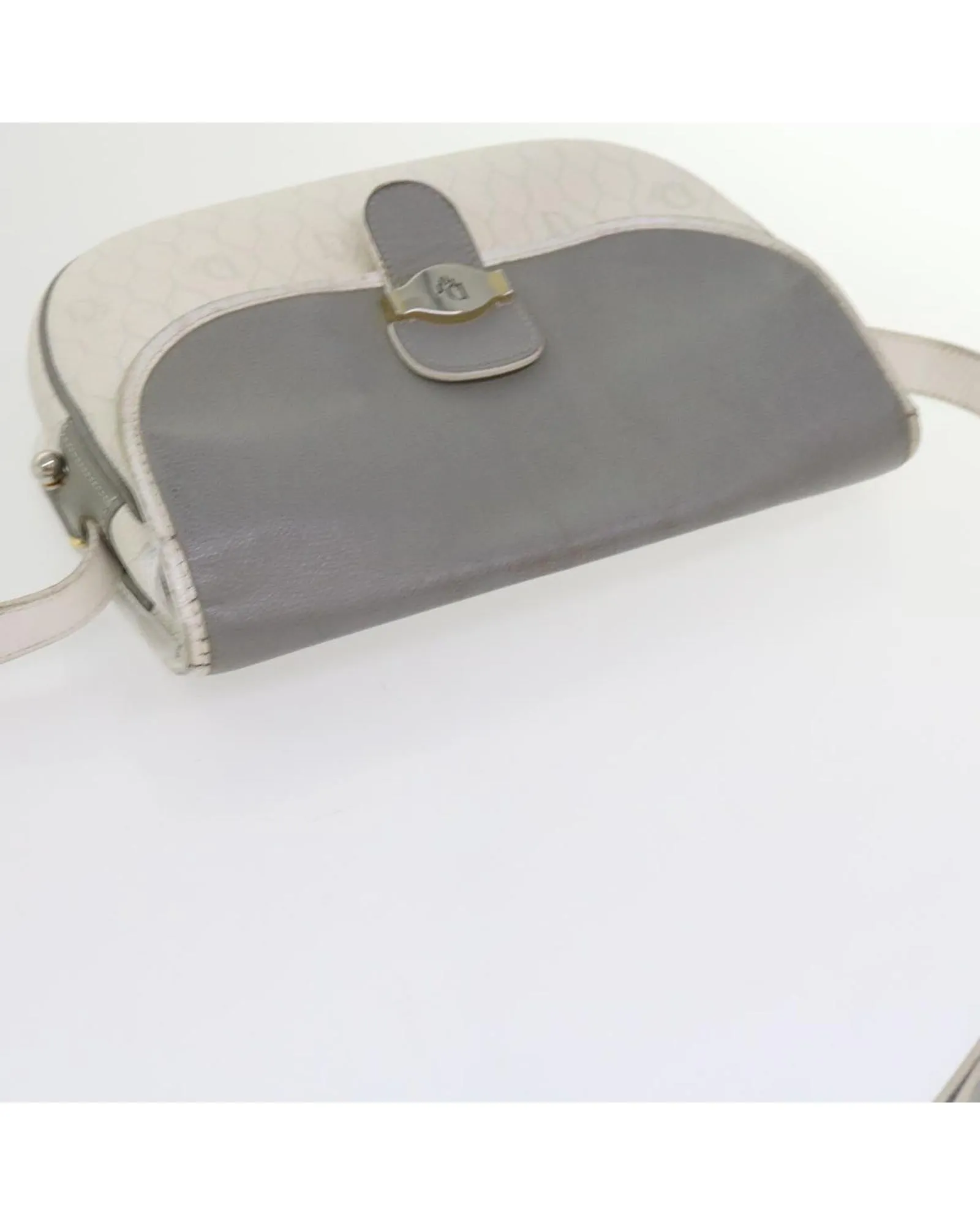 Honeycomb Canvas Shoulder Bag in White PVC Leather by Christian Dior