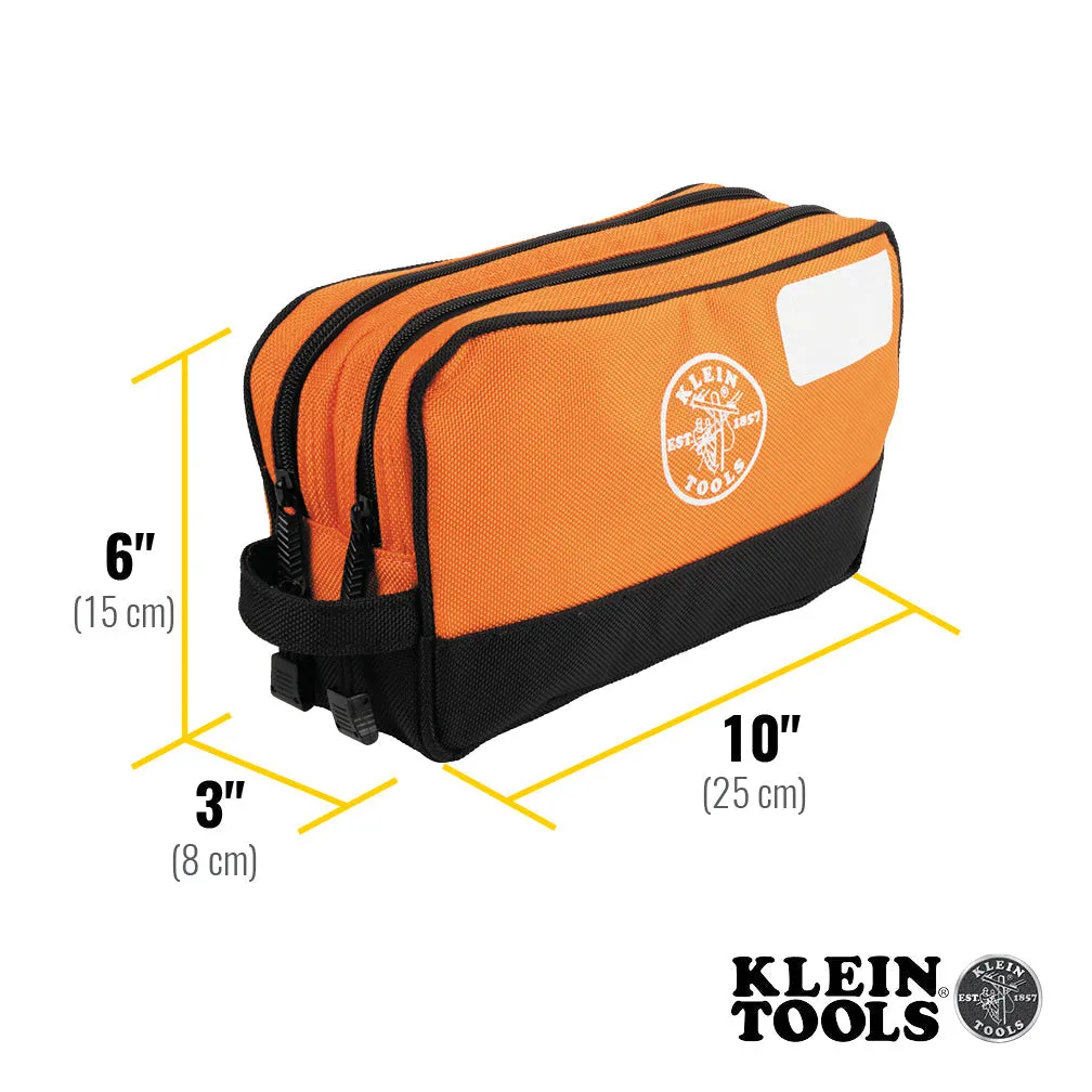 Klein Tools 55582 Double Zipper Bag, 10" x 6"