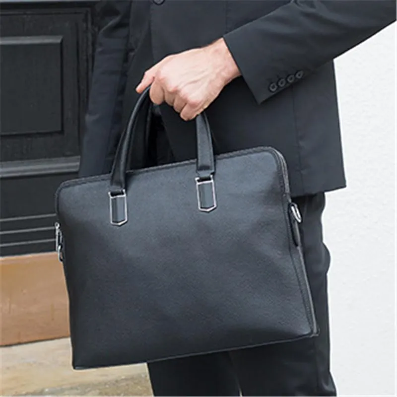 Large Capacity Leather Handbags Casual Business Briefcase