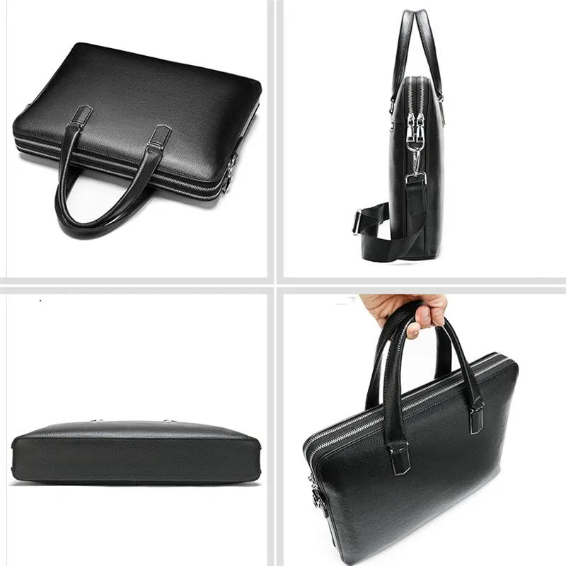 Large Capacity Leather Handbags Casual Business Briefcase