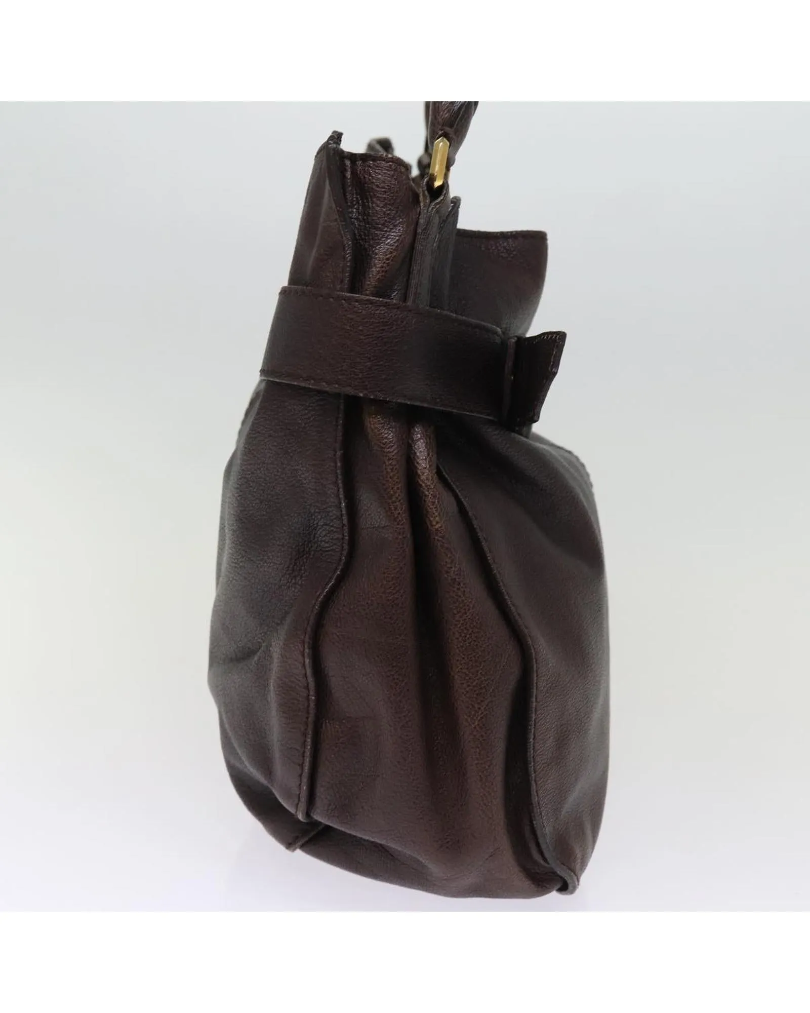 Leather Shoulder Bag with Flap Closure