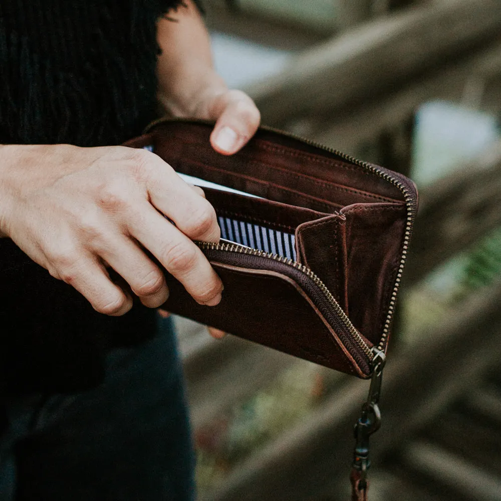 Madison Leather Wristlet Wallet | Dark Hazelnut