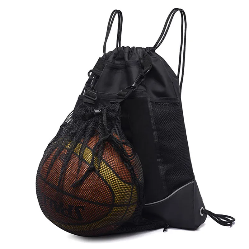 Men's Basketball Large Capacity Drawstring Bag with Hidden Mesh Bag