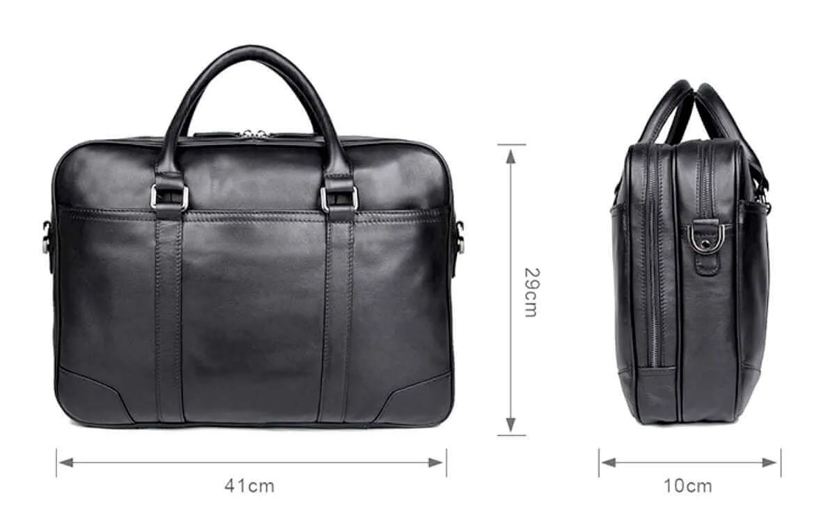 Men's Genuine Leather Laptop Bag - Sleek & Functional