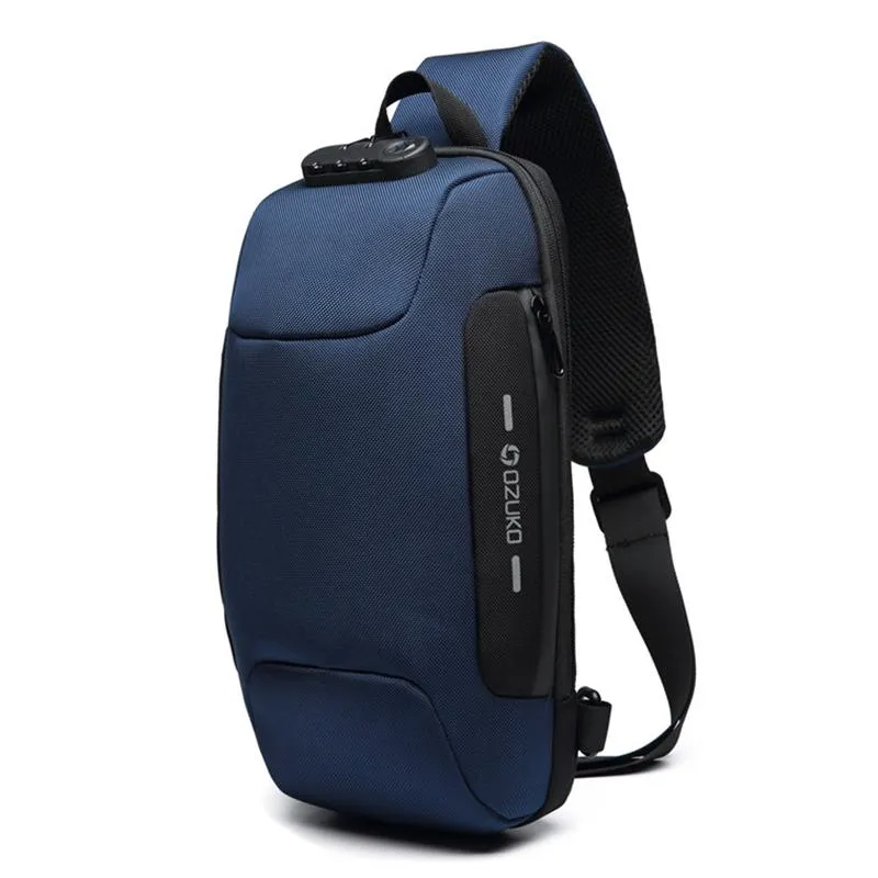 Men's Waterproof Lightweight Outdoor Sling Bag Chest Bag Crossbody Bag With USB Charging Port