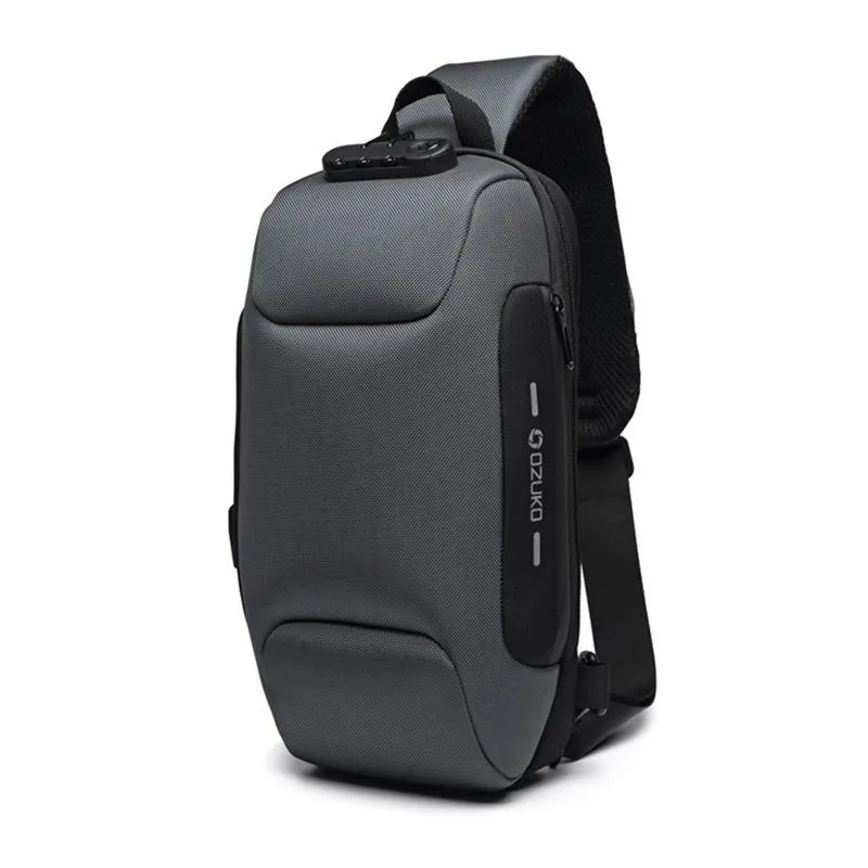 Men's Waterproof Lightweight Outdoor Sling Bag Chest Bag Crossbody Bag With USB Charging Port