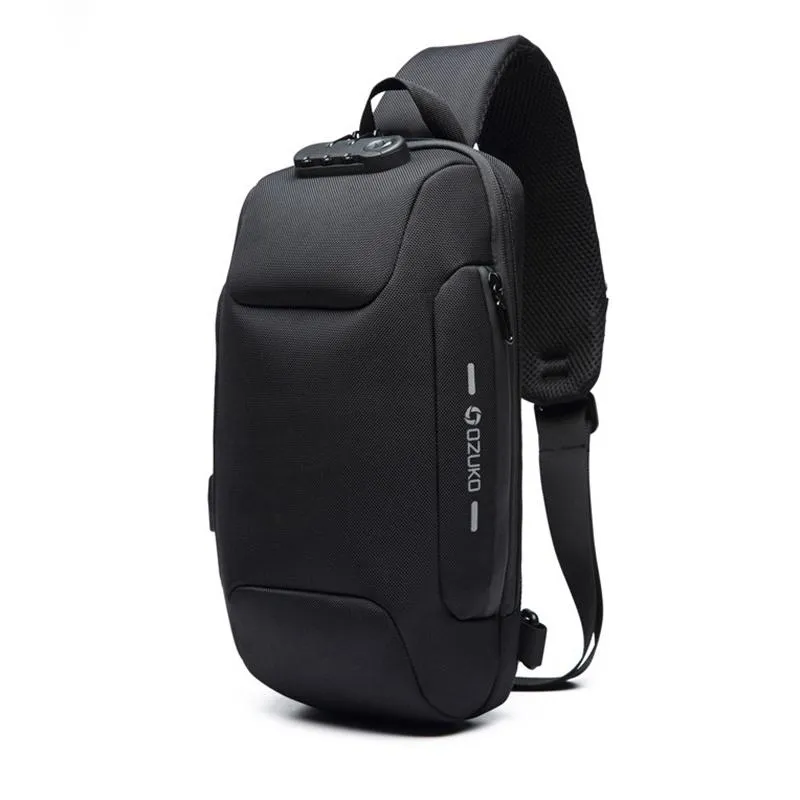 Men's Waterproof Lightweight Outdoor Sling Bag Chest Bag Crossbody Bag With USB Charging Port