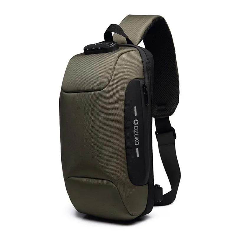 Men's Waterproof Lightweight Outdoor Sling Bag Chest Bag Crossbody Bag With USB Charging Port