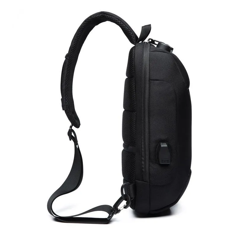 Men's Waterproof Lightweight Outdoor Sling Bag Chest Bag Crossbody Bag With USB Charging Port