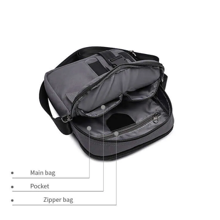 Men's Waterproof Nylon Crossbody Bag for Outdoor and Daily Use