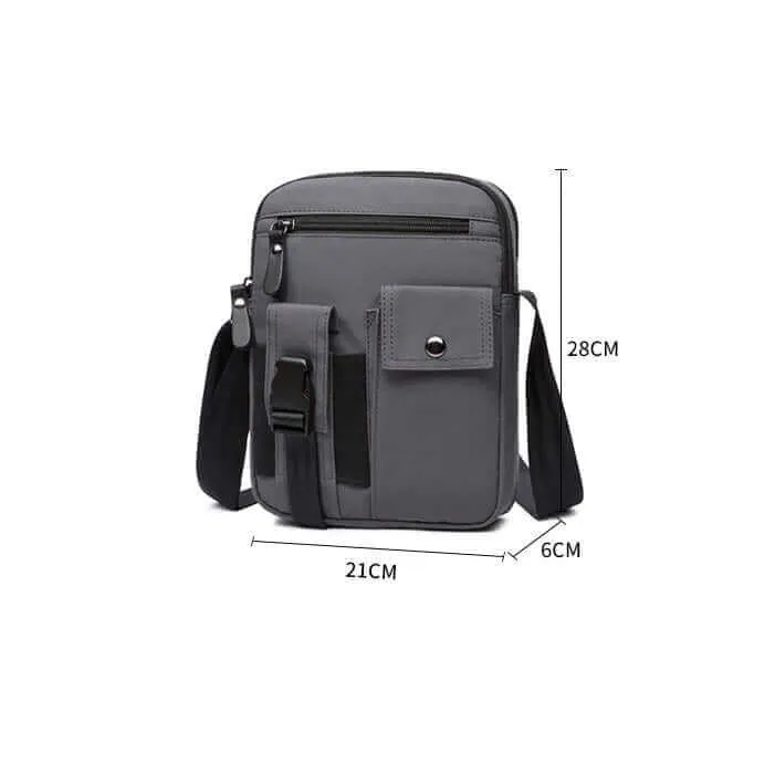 Men's Waterproof Nylon Crossbody Bag for Outdoor and Daily Use