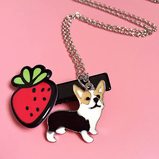 Metal PET Key Chain welsh Corgi Dogs Key Ring Bag charm Wholesale Lovely Keychain Car Keyring gift Women Jewelry Drop shipping