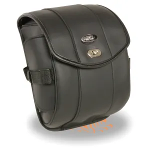 Milwaukee Leather MP8110 Small Black PVC Motorcycle Cruiser Style Turn Clasp/Zipper Sissy Bar Bag