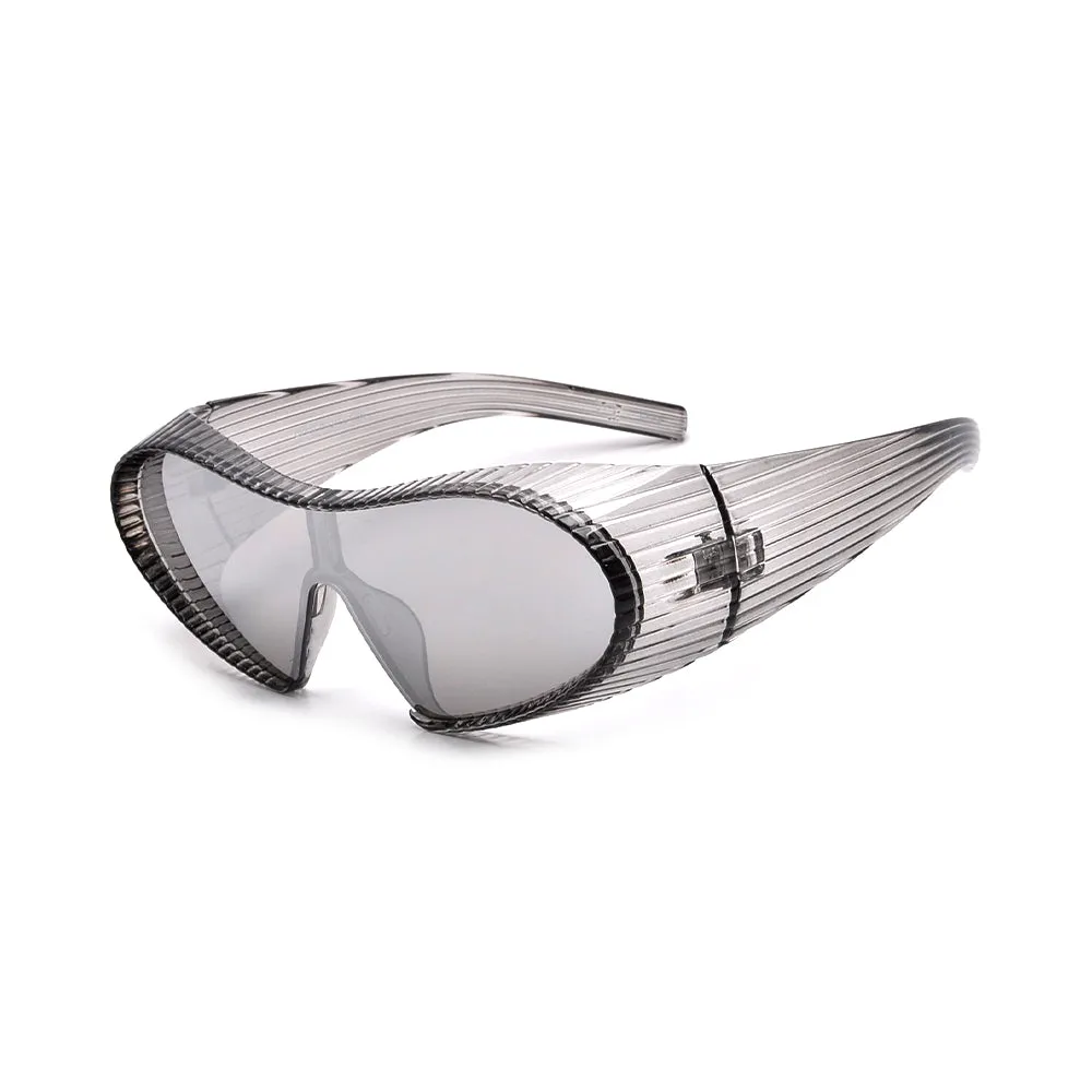 Monoblok Wraparound Sporty Futuristic Shield Sunnies