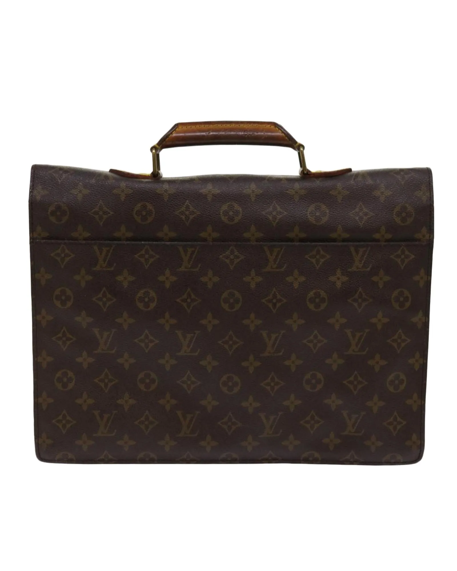 Monogram Canvas Briefcase with Scratches and Rubbing - France Made