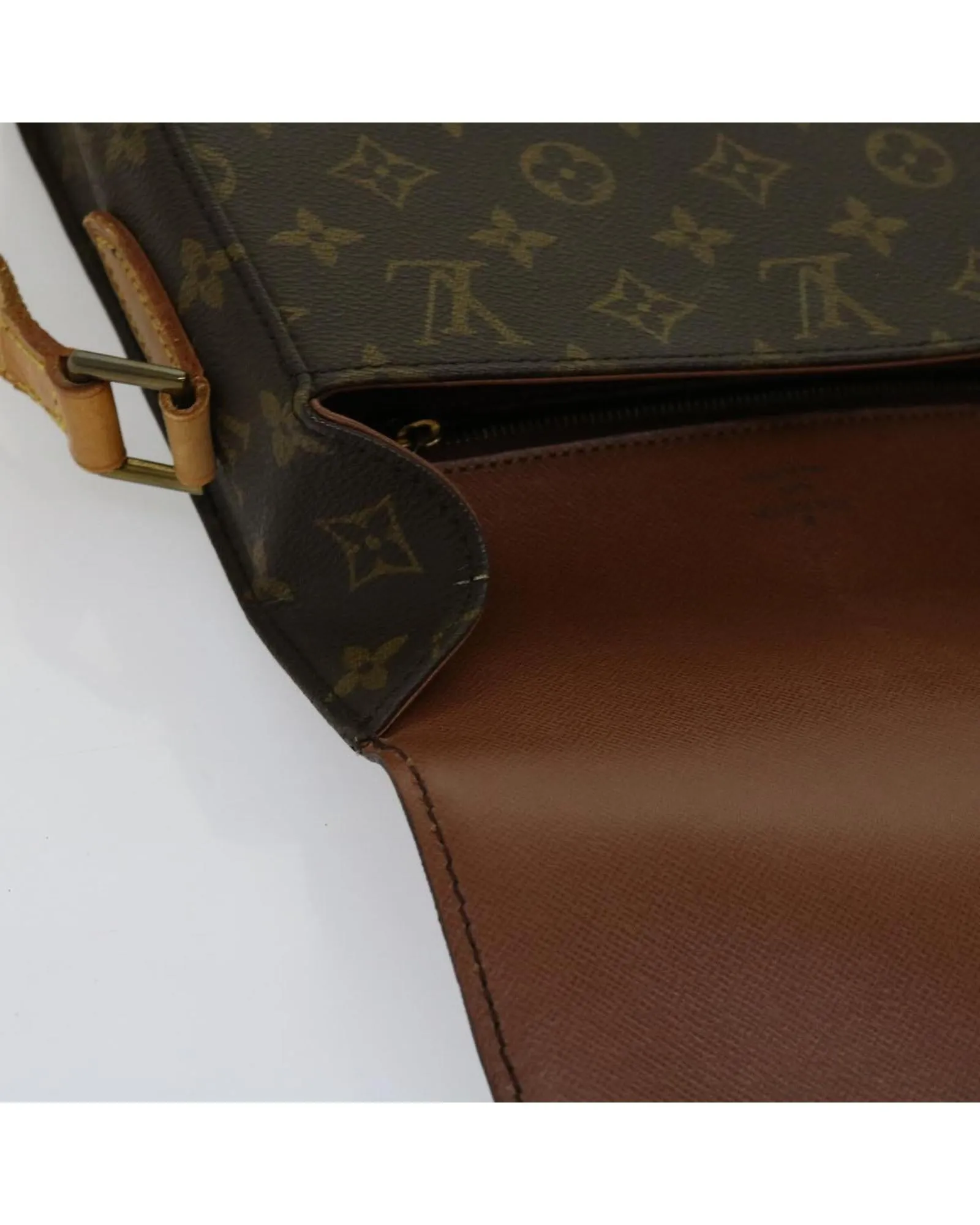 Monogram Shoulder Bag with Adjustable Strap and Multiple Compartments