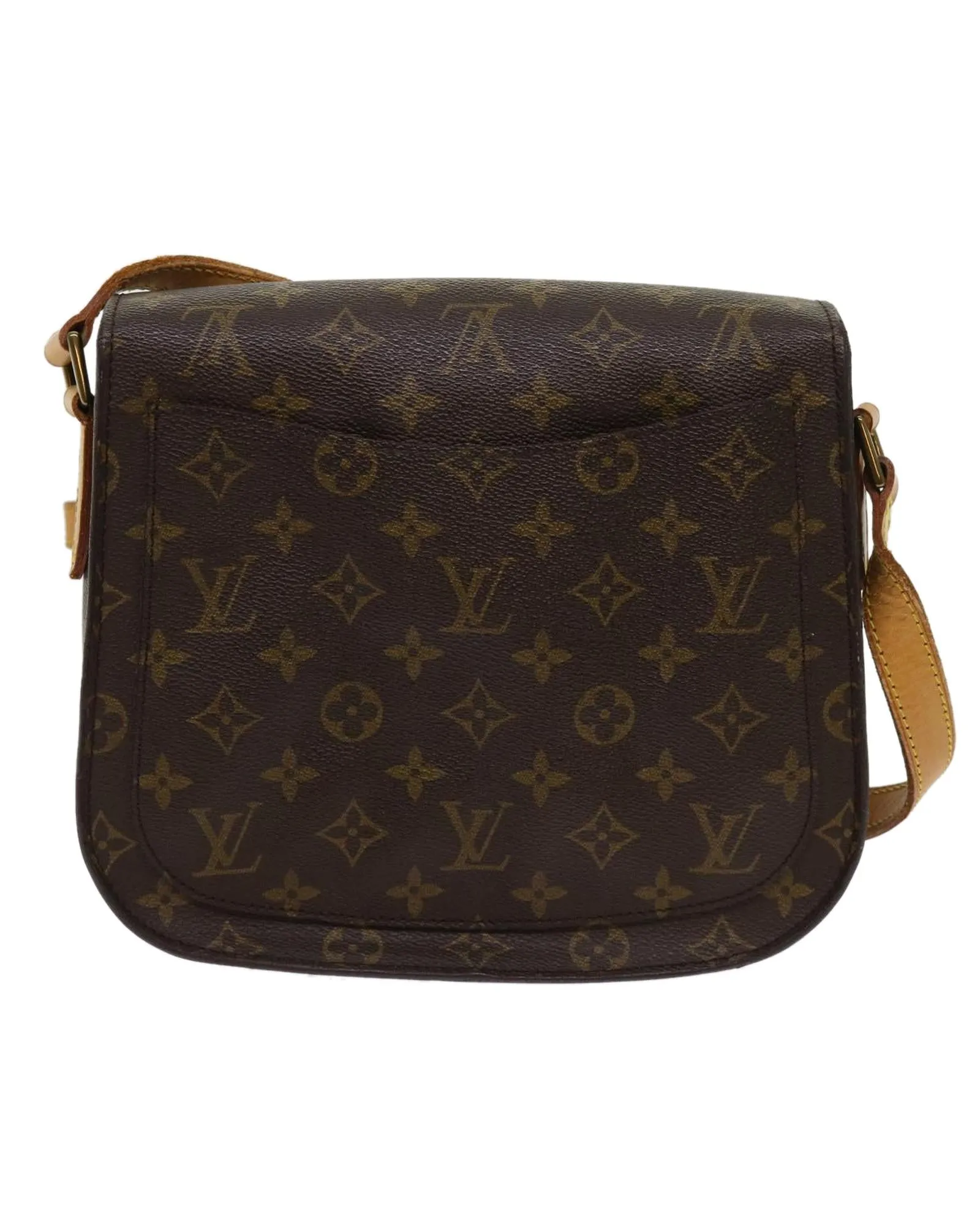 Monogram Shoulder Bag with Adjustable Strap and Multiple Compartments