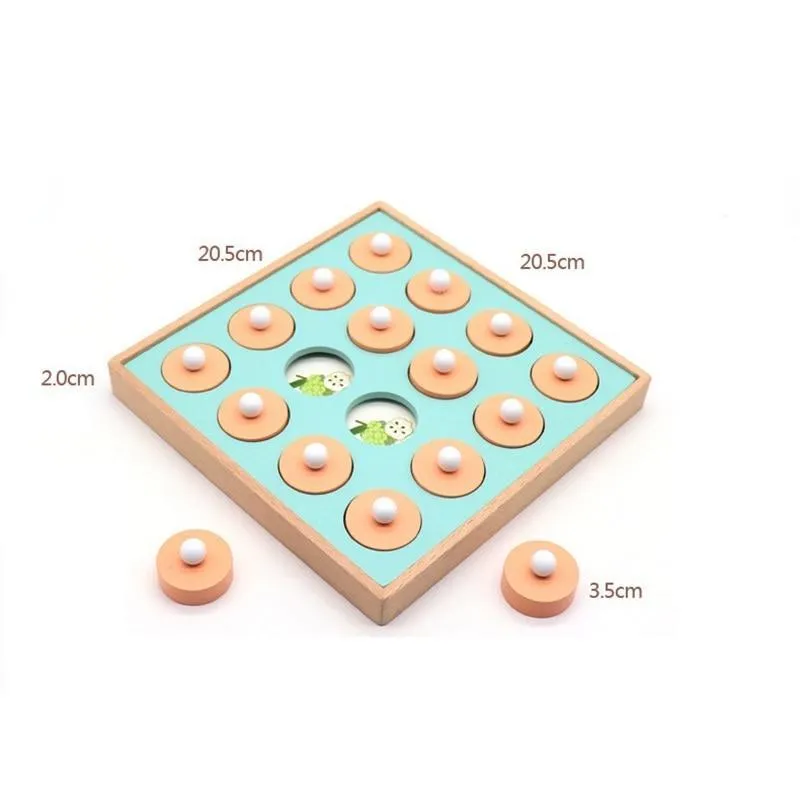 Montessori Memory Match Chess Game 3D Puzzles Wooden Early Educational Family Party Casual Interaction Game Toy